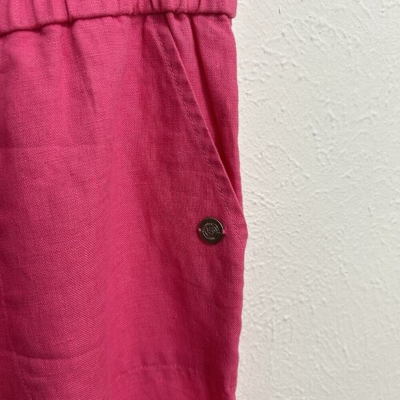 Southern Tide New 100% Pink Linen Wide Leg Pant Elastic Waist Drawstring Size S - Picture 5 of 12